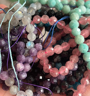 Faceted Crystal Strands- CLEARANCE