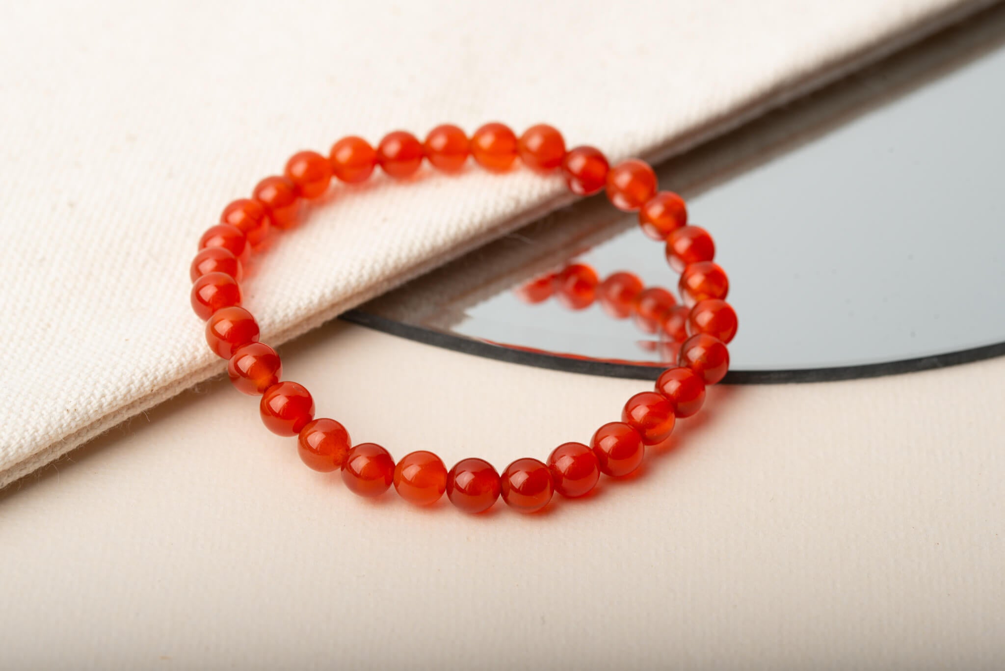 Carnelian Gemstone Red Stretch Bracelet - AmberGemstones