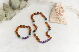 Baltic Amber Teething & Pain Jewelry in 'Willow'
